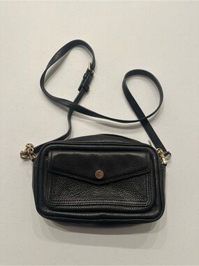 Michael Kors Black Pebbled Leather Crossbody with Gold Hardware